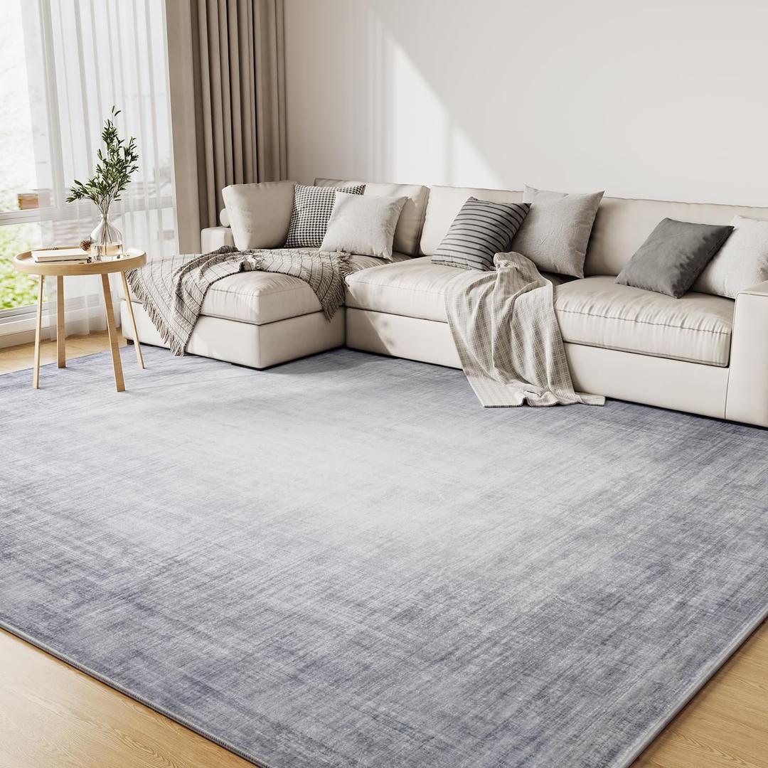 6x9 Area Rugs for Living Room, Machine Washable Non Slip Area Rug Modern Abstract Indoor Rug Carpet Ultra Soft Rugs for Bedroom Dining Room Playroom Bedside Office, Grey (6' x 9')