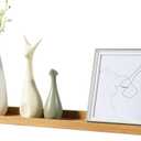 Long Floating Shelf 36 Inch Natural Wood Shelves, Rustic Display Books Picture Ledge Shelf for Wall Mounted, Natural Solid Oak Wood Shelf, Easy to Install, Natural Color, 36 *4 *1.5 (1 Pack)