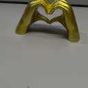 Small Heart Hands Sculpture Decor for Living Room Bedroom Bookshelf Coffe Table and Office Display, Love Finger Statue Modern Aesthetic Home Decor, Unique Gift for Wedding Christmas Birthday (Gold)