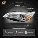 AS AUTOLIGHTS 2015 2016 2017 Camry Headlight Assembly Replacement for 15 16 17 LE/SE/XLE Toyota Camry Headlights Chrome Housing Amber Reflector Clear Lens Driver and Passenger Side