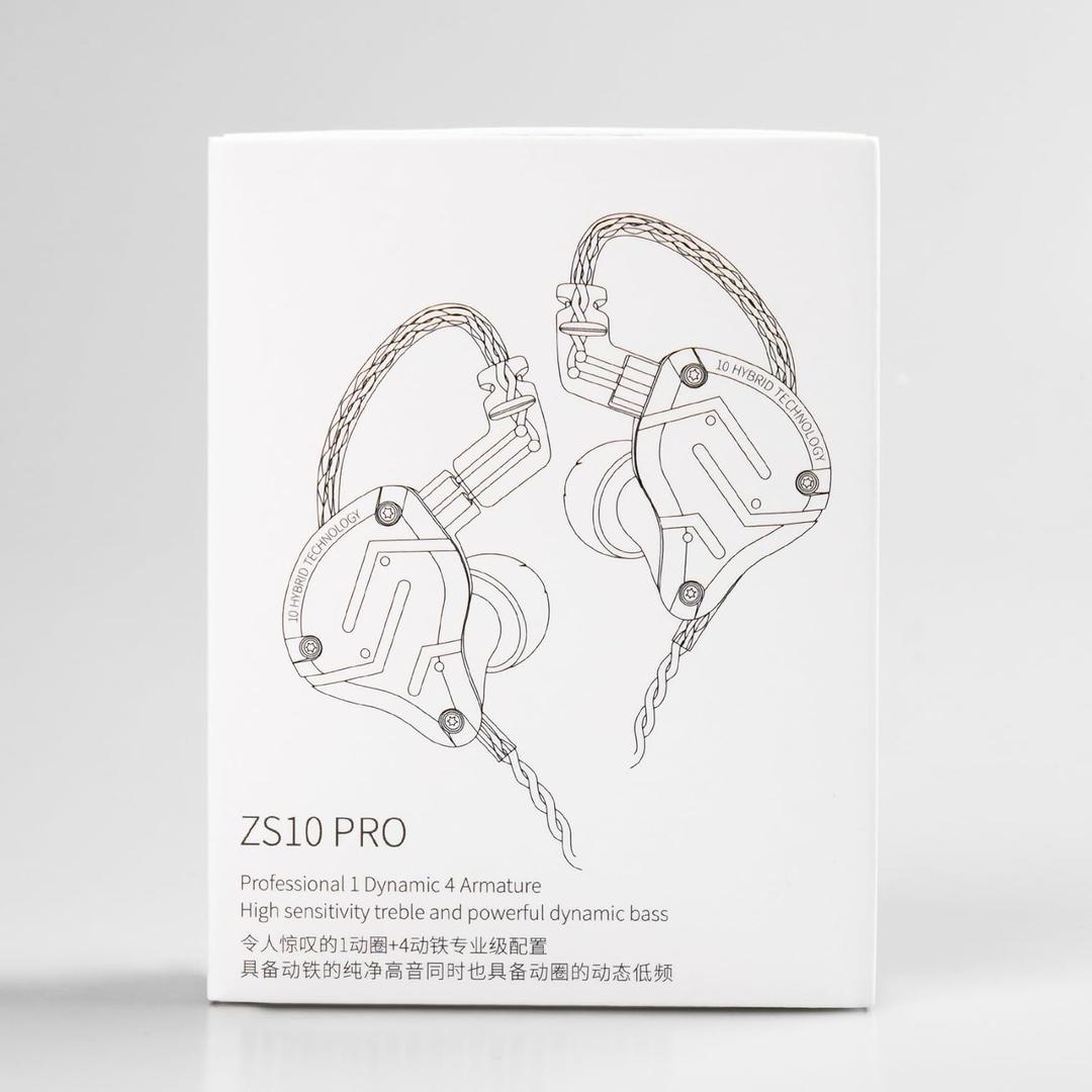 KZ ZS10 Pro, Linsoul 4BA+1DD 5 Driver in-Ear HiFi Earphones - Chrome