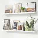 Picture Ledge Shelf, Floating Shelves for Wall, 44" W Set of 2, White