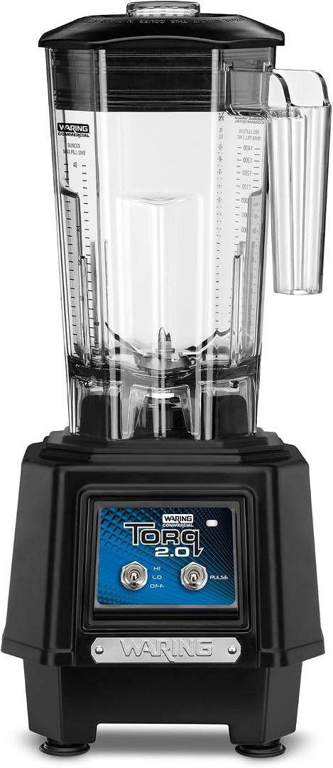 Waring Commercial TBB145 TORQ 2 Horsepower Blender, 2 Speed Toggle Switch Controls, with 48 oz. BPA Free Container, 120V, 5-15 Phase Plug, 9 x 15.75 x 11.5 inches, Multicolor
