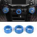 JeCar Air Conditioner Button Trim Cover Aluminum Alloy Knob Cover Fit for Toyota 4Runner 2010-2022, Blue