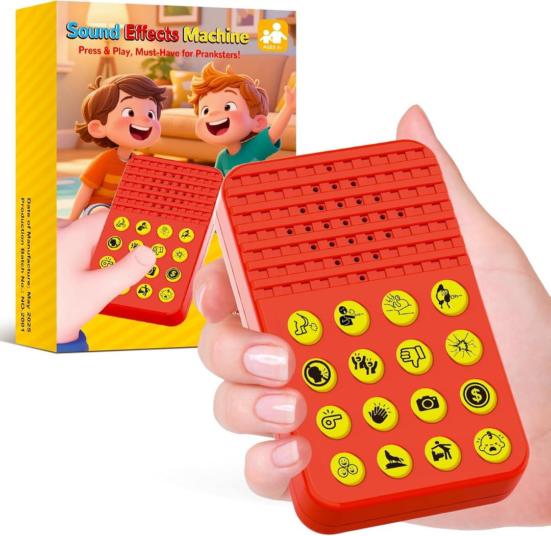 Sound Effects Machine, 16 Hilarious Sounds Toys for Kids Ages 8-13, Fart Prank Stuff, Practical Joke Gift for Teen Boys, Cool Gadgets Birthday Gift for Boys 6 7 8 9 Year Old, Adjustable Volume