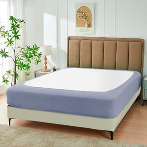 Biscaynebay Decorative Box Spring Cover King & Cal King Size, Silver Grey Luxurious Jersey Knitting Stretchy Wrap Around 4 Sides Bed Skirt for Home/Hotels Easy Fit Wrinkle Free Machine Washable