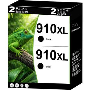 910XL Ink Cartridges Black Replacement for HP 910 XL Compatible for HP910 HP910XL to use with OfficeJet Pro 8035 8010 8015 8018 8022 8020 8025 8028 8030 Printers with V21.2.1 Chip ( Black, 2-Pack )