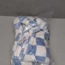 GreatBba Plush Checkered Baby Blanket for Boys Girls Nursery, 30"*40" Warm Short Fleece Blanket Neutral for Infant Newborn, Small Fuzzy for Sleeping, Chenille Baby for Stroller (Blue&White)