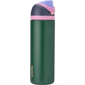 Owala FreeSip Insulated Stainless Steel Water Bottle with Straw for Sports and Travel, BPA-Free Sports Water Bottle, 24 oz, Blue/Green Forest Fairy