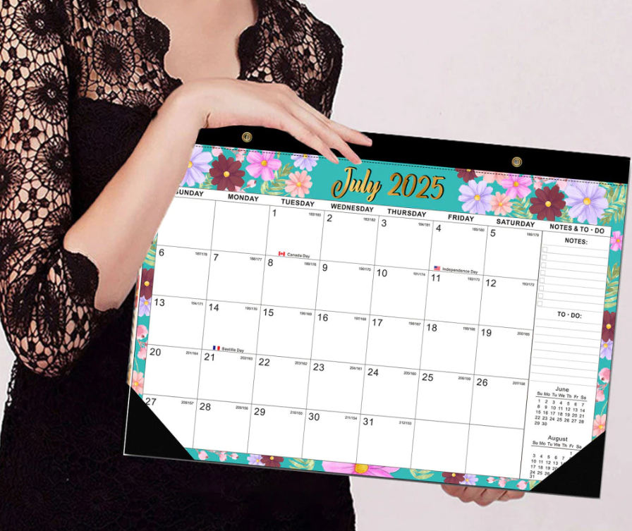 Desk Calendar 2025-2026, AgePlace Large 22" x17" Wall Calendar 2025 Covers June 2025 - December 2026, Monthly Desktop Calendar with Different Watercolor Artwork for Each Month for Home & Office School