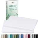 CALIFORNIA DESIGN DEN Luxuriously Soft Hotel Quality 600 Thread Count, 100% Cotton Set of 2 Cases, Crisp & Cool White Standard Pillow Cases Fits Standard & Queen Pillows (Bright White)