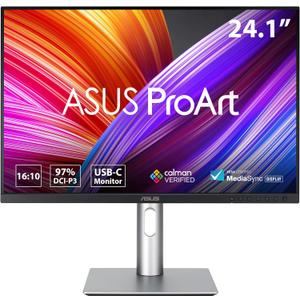 ASUS ProArt 24 (24.1 viewable) 16:10 HDR Professional Monitor (PA248CRV) - IPS, (1920 x 1200), 97% DCI-P3, E < 2, Calman Verified, USB-C PD 96W, DisplayPort, Daisy-Chain, Ergonomic