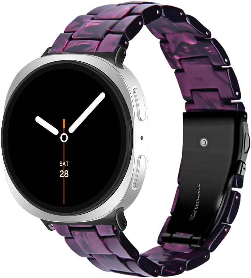 Resin Watch Band Compatible with Samsung Galaxy Watch 8 40mm 44mm Bands, Colorful Adjustable Strap Replacement Wristband for Galaxy Watch 8 Classic 46mm
