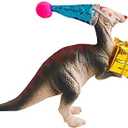 Parasaurolophus Dinosaur Cake Toppers, Parasaurolophus Dinosaur Cake Topper With Birthday Party Hat For Boys Girls Wild One Birthday Party Cake Topper…