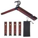 Edergoo Foldable Hangers 8 Pack, Wooden Travel Hangers Foldable for Suitcase, Portable Folding Travel Hanger for Cruise, Collapsible Space Saving RV Hanger for Trip