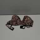 OYOANGLE Women's Leopard Print V Neck Spaghetti Strap Bras Underwire Push Up Bralettes Size 85C