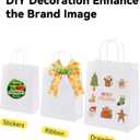 BAG BOX 100 Pack 8.25x4.3x10.6 Inch White Gift Bags with Handles,Bulk Kraft Paper Bags for Shopping, Retail, Merchandise, Wedding, Party Favors, Paper Grocery Sacks