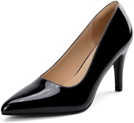 BUEUPU Women's Closed Toe Heels Dress Pointed Toe Pump Shoes Size 7