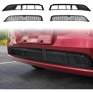 AggAuto Grille Mesh Insert Compatible with Tesla Model Y Juniper 2025 2026, Front Air Inlet Vent Grille Inserts Cover Replacement, 2 Pcs Model Y Accessories Black
