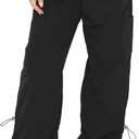 DISCIPBUSH Cargo Pants Women Baggy - Parachute Pants for Women, Rave Y2K Festival Outfits Hiking Camping Essentials, Size XL