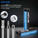 KRETLAW Mini Grease Gun (3000PSI) with Double 3oz Cartridge Grease and 12'' Flex Hose, Reinforced Coupler for Automotive,Marine