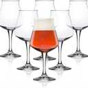 Rastal Teku 3.0 Tulip Craft Beer Glasses - the Original, Non-Nucleated, Glass for Tasting Beer, Italian Made, 14.2ounce, Set of 6 Pack