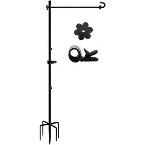LCCBRO Garden Flag Stand No Spin for Outside 12 x 18 Flag Heavy Duty, Small Flag Holders for Yard and Garden, Flagpole Holder with 5 Prong Base Sturdy