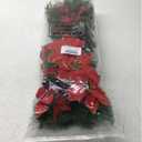 Hotop 6 Pcs Christmas Artificial Poinsettias Florals 19.6 Inch Large Christmas Poinsettia Decorations Red Green Christmas Flower Picks Stem for Christmas Tree Ornament Wreath DIY Xmas Party Decor