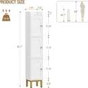 Hzuaneri Slim Bathroom Storage Cabinet, Narrow Bathroom Organizers and Storage with 4 Adjustable Feet, Laundry Room Organization for Small Space, Kitchen, Living Room, 3 Doors White BC22313G, 7.9 "D X 7.9 "W X 42.8 "H