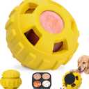 Dog Enrichment Toys, Interactive Dog Toy to Keep Your Pup Busy-Freeze Treat Dispensing,Freezable Fillable Rubber & Easy to Clean,Treat Dispensing Dogs-Slow Feeder, Christmas Dogs Toys, Lemon,S (Yellow)