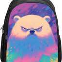 17 Inch Laptop Backpack Bear, Cute Angry, Rainbow Leopard Cheetah Print, Animal for Business Professionals