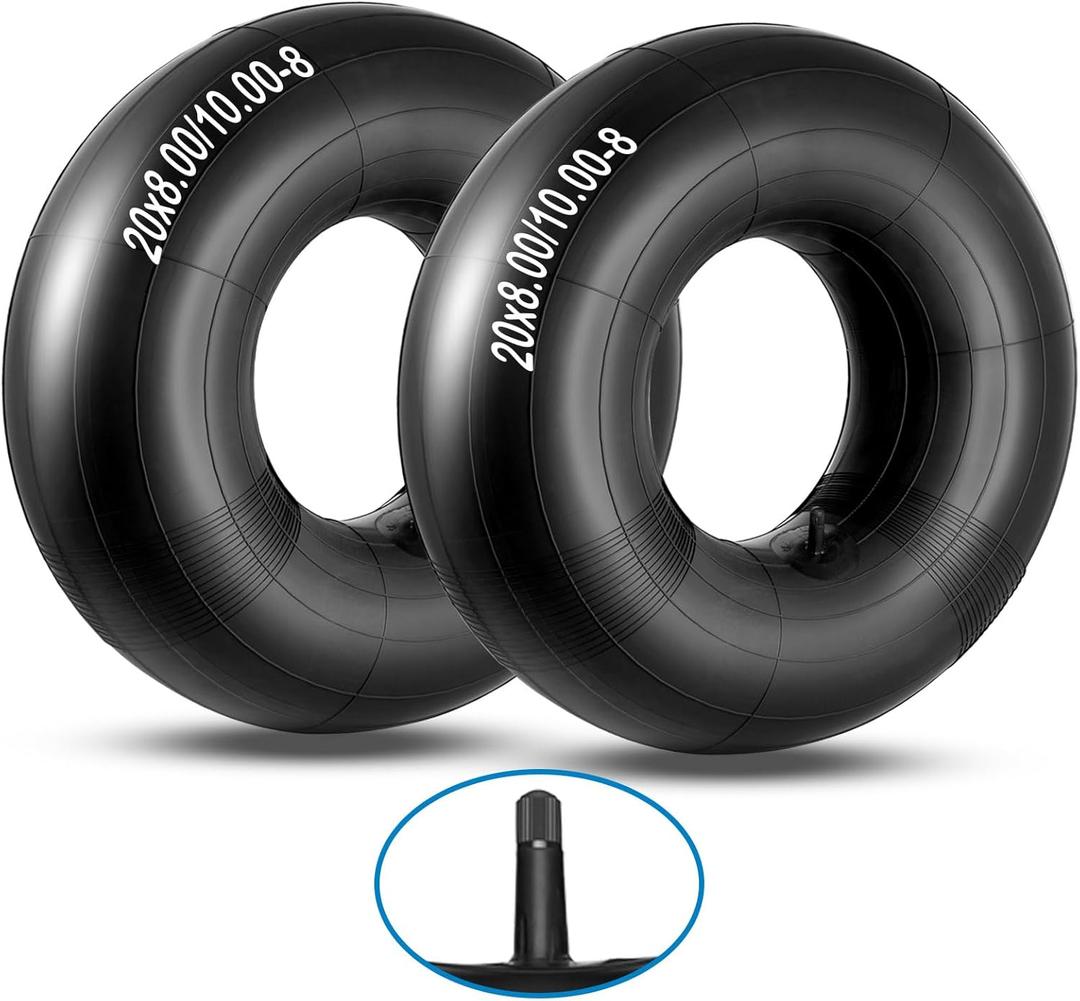 20x10-8,20x8-8,20x10.00-8,20x8.00-8 Premium Replacement Tire Inner Tubes(2 Packs)for Riding Mower Lawn Tractor Snow Blower Golf Cart Garden Trailer,with TR13 Straight Valve Stem, by NAKAO