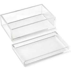 Mifoci Scalloped Acrylic Mahjong Case Only for 1.2 x 0.9 x 0.5 Inch American Mahjong Tiles, Empty Transparent Display Box for 160 Mah Jong Tiles (Box Only)