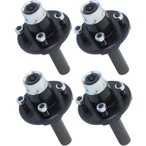 4 Sets Trailer Axle Kits with 4 on 4 Bolt Idler Hub and 1 Round BT8 Spindle