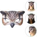 Halloween Owl Mask Half Face Jungle Animal Mask Owl Cosplay Accessories for Carnival Masquerade Party Decoration (Brown)