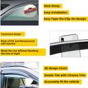 4pcs Smoke Tint with Chrome Trim Window Visors Compatible with 2018-2024 Camry Outside Mount Tape On/Clip On Style PVC Sun Rain Guard