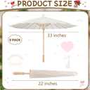 SAYAYA 3 Pieces 33 Inches Large White Paper Umbrellas Parasol Decorative Chinese Japanese Parasol Rainproof Oiled Paper DIY Painting Umbrellas for Wedding Bridal Showers Party Decor (3 PCS)