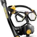 Full Face Snorkel Mask for Adults Teen, Snorkel Mask with Ear Equalization, Quick Release Anti-Leak and Anti-Fog with Mesh Bag for Snorkeling, Lightweight Diving Mask, Swimming, One Size