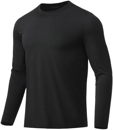 Men's Long Sleeve Shirts Moisture Wicking UPF 50+ Sun Protection Athletic T-Shirts for Fishing Workout Swim Gym, XL