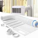 Portable Air Conditioner Window Vent Kit with 82" Length, 5.9" Diameter Exhaust Hose, 15Pcs Universal PVC AC Window Slide Seal with 6 Panel(17" to 95") for Horizontal&Vertical Windows