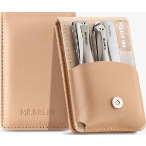 MR.GREEN 4 Pcs Nail Clipper Set Anti-Splash, Upgraded Nail Clippers with Nail File and Tweezers, Professional Fingernail & Toe Nail Clippers for Men & Women, Manicure Nail Kit with Premium Case