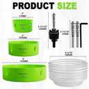 [8-in-1 Kit] Bi-Metal 2", 4", 6" Hole Saws + Drill Bits & Accessories Complete Cutting Set for Wood, Thin Metal,PVC Ideal for LED Lighting Installation