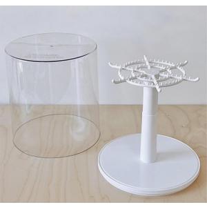 Rotating Clear Display Case for Large Doll Keychains, Display Stand for Plush Dolls, Storage Box for Dolls, Dust and Moisture Proof, All-Round Display, Figurines (NO Dolls) (White)