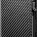 RFID Wallet for Men with Smart Pop Up Card Holder, Trifold Slim Minimalist Front Pocket Wallet with Metal Case ID Window Cash Slot & Magnetic Closure, 11+ Cards 10+ Bills Capacity, Gift for Men / Him (Carbon Fiber)