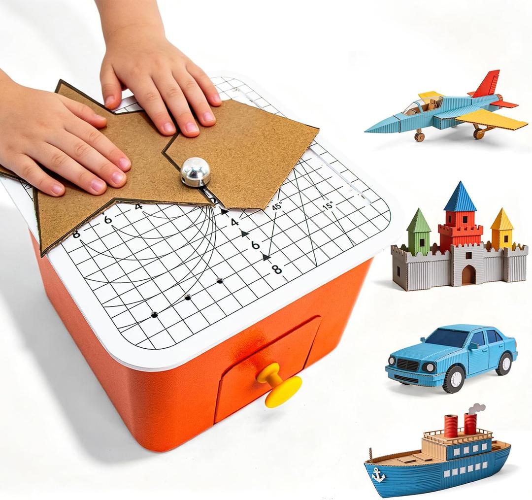 Cardboard Cutter for Kids Ages 5+ with Waste Collection