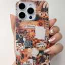 Autumn Collage Pumpkin Witch Halloween Case for iPhone 16 Pro Max, Retro Aesthetic TPU Bumper Cover