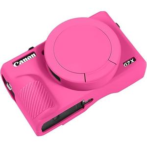 Easy Hood G7X Mark III Case, Protective Case for Canon Powershot G7X Mark III Digital Camera, Removable Lens Cover Silicone Sleeve Soft Camera Cover Rubber Protective Body Skin- Pink