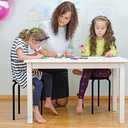 12 Pack Black Plastic Stack Stools - Stackable Stools with Metal Frame, Backless, Round Top for Students, Adults, School, Office, Home