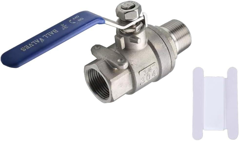 Male x Female NPT Ball Valve, 304 Stainless Steel Full Port Ball Valve, Heavy Duty 1000WOG for Water,Oil and Gas (3/4") (0.75 Inch)