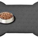 Dog Food Mat Anti-Slip Silicone Bowl Mats for Food and Water, Thicker Pet Placemat Waterproof Cat Feeder Pad with High-Lips Prevent Messy Spills to Floor Suitable for Medium and Small Pet